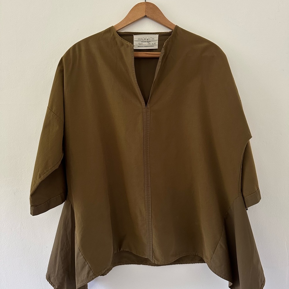 Hackwith Design House Oversized Top Mixed Media Blouse HDH One Size Flowy Blouse